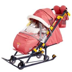 Санки-коляска НД7-7/2 в джинсовом стиле - фото