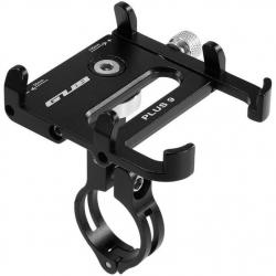 Держатель для смартфона GUB Plus9, алюминиевый, на руль/вынос 20-31,8мм, 55-100мм, черный, 09-300190 - фото