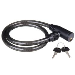 Замок-трос стальной, диам.10х65сm, с ключом - фото