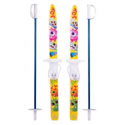 Лыжный комплект детский NovaSport Joy с палками в сетке (75/75) - фото