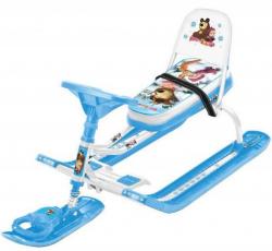 Снегокат Маша и медведь со спинкой СММ2 /Ника/ - фото