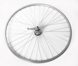 Колесо 24" заднее(без резины), одинарный алюм.обод 36 отв, торм. втулка FALCON сталь, гайка - фото