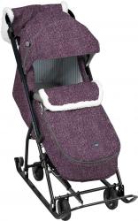 Санки-коляска Ника "Наши детки 6", баклажановый с полосками, НДТ6/6 - фото