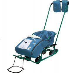 Санки детские "Тимка 5УН" с набором аксессуаров, Т5УН/К, капри в клетку - фото