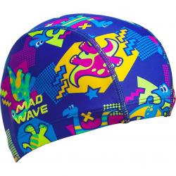 Шапочка юниорская текстильная Mad Wave Dinos - фото