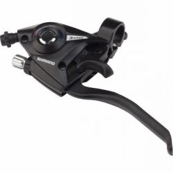 Шифтер с тормозной ручкой Shimano Tourney, EF51, лев, 3ск, тр. 1800мм, цв. серебр., б/уп., ASTEF51LS - фото