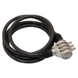 Замок, трос STG  спиральный, кодовый диам.6х100см - фото