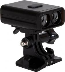 Фонарь передний (задний) STG BC-FL1685 с креплением на шлем, 200 lm, 800 mAh, USB, черный - фото