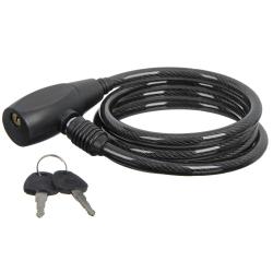 Замок STG, трос спиральный, с ключом диам.8х120см - фото