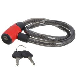 Замок STG, трос спиральный, с ключом диам.15х80см - фото