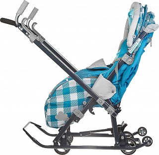 Санки-коляска комбинированная "Ника детям 7-4", НД7-4/4, капри в клетку - фото