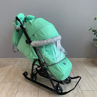 Санки-коляска "Ника Детям 7-5SK" мятный (арт. НД7-5SK/М) - фото