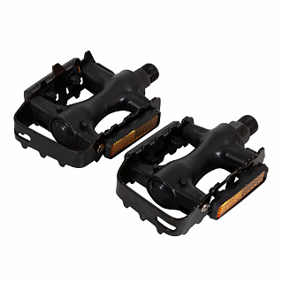 Педали FP-906, ось 9/16", пласт. корпус с алюм. рамкой, черные - фото