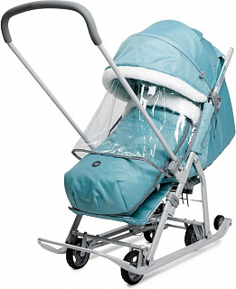 Санки-коляска "Ника детям 7-5К" мятный с шишкой (арт. НД7-5К/МТ) - фото