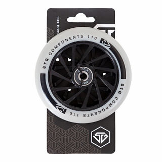 Колесо STG TW-16 для трюкового самоката, 110 мм, ABEC-9, черный с серым - фото