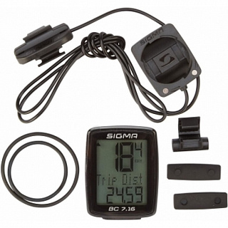 Велокомпьютер Sigma BC 7.16, 7 функций, черный 4-007160 - фото