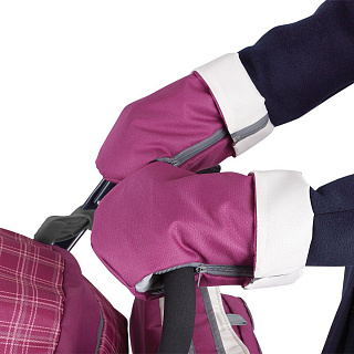 Санки-коляска комбинированная "Наши детки 5-2", НДТ5-2/1, вишневый в клетку - фото