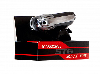 Фонарь передний STG FL1547  300lm 1200 mAH + крепеж на шлем - фото