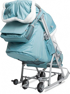 Санки-коляска "Ника детям 7-5К" мятный с шишкой (арт. НД7-5К/МТ) - фото