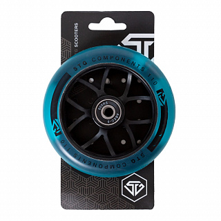 Колесо STG TW-12 для трюкового самоката, 110 мм, ABEC-9, черный с синим - фото