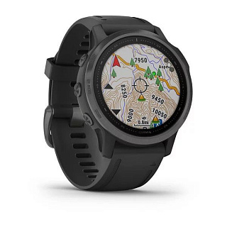 Часы GARMIN Fenix 6S Sapphire (Carbon Grey DLC/Black Band) - фото